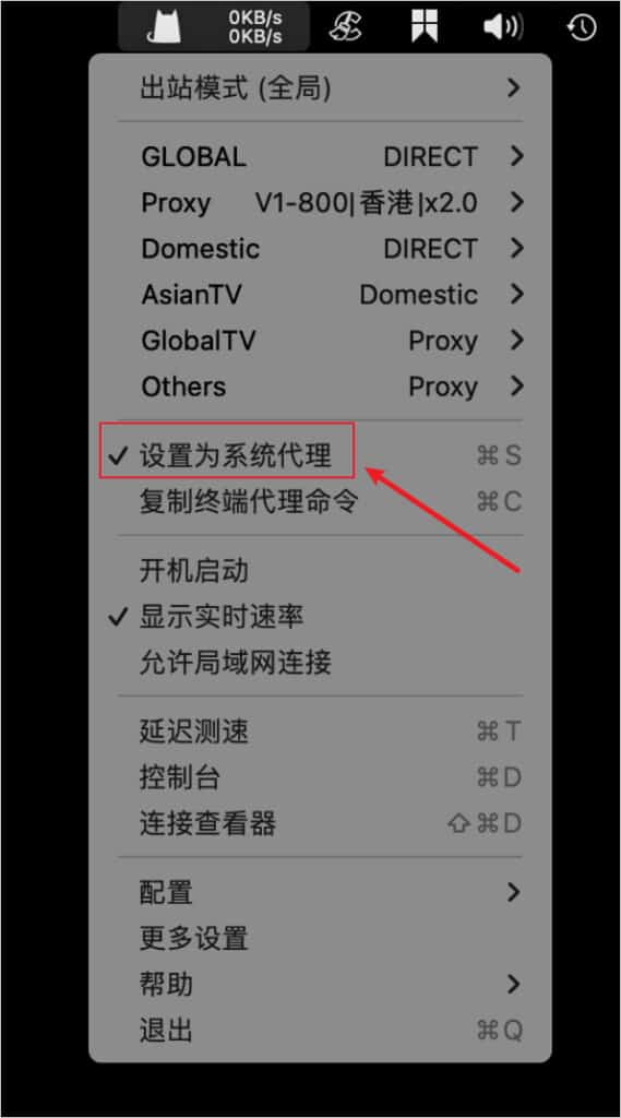 Set ClashX as the system proxy